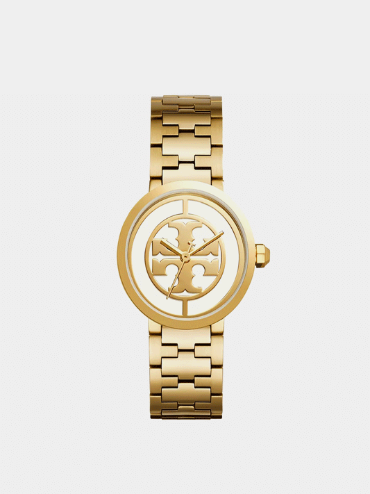 TORY BURCH REVA GOLD-TONE STAINLESS STEEL BRACELET WATCH